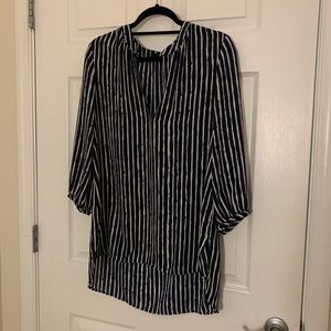 Banana Republic Navy and white striped blouse